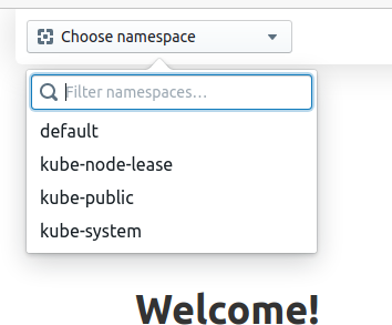 Hubble UI Choose Namespace