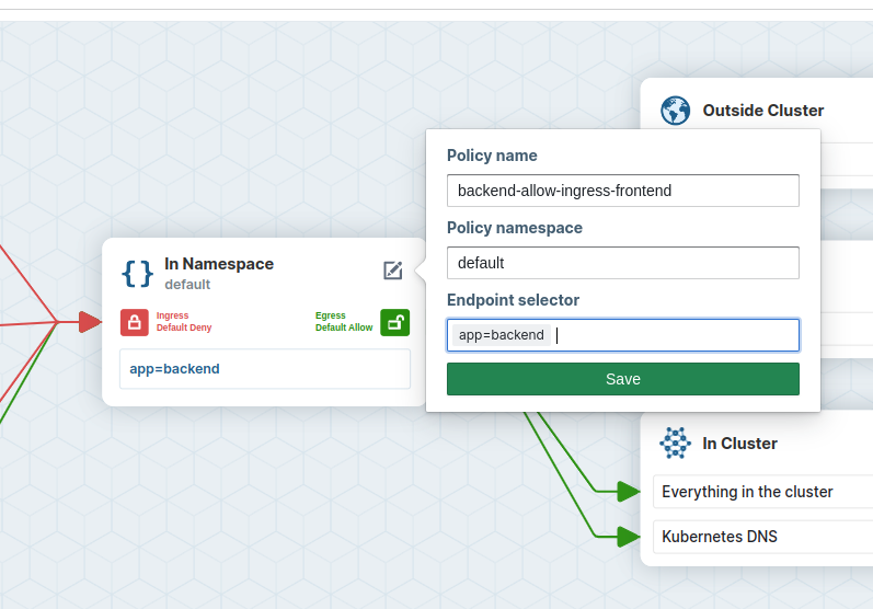 Hubble UI Edit Policy