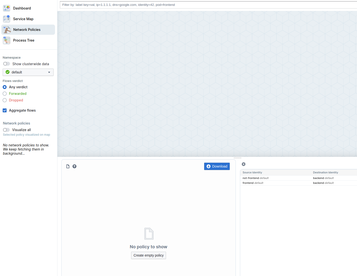 Hubble UI Network Policies